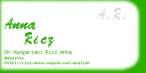 anna ricz business card